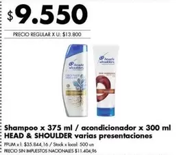 Head & Shoulders - Shampoo x 375 ml / acondicionador x 300 ml