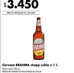 Brahma - Cerveza chopp rubia