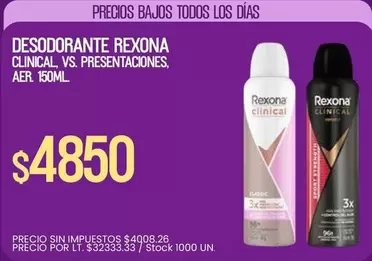 Rexona - DESODORANTE CLINICAL VS. PRESENTACIONES