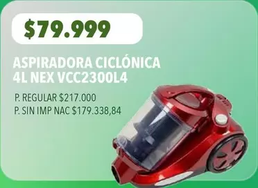 Nex - ASPIRADORA CICLÓNICA 4L NEX VCC2300L4