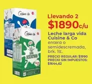 vida - Leche larga  entera o semidescremada