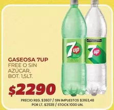 7Up - GASEOSA 7UP FREE O SIN AZÚCAR
