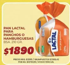 Lactal - PAN LACTAL PARA PANCHOS O HAMBURGUESAS