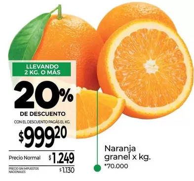 X$ - Naranja granel