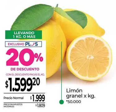 X$ - Limón granel