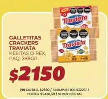 Traviata - GALLETITAS CRACKERS KESITAS O REX