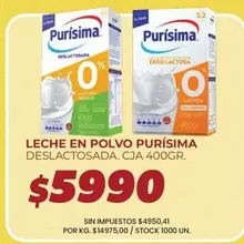 Purísima - LECHE EN POLVO DESLACTOSADA