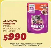 Whiskas - ALIMENTO PARA GATITOS PCH. 85GR.
