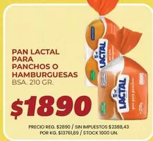 Lactal - PAN LACTAL PARA PANCHOS O HAMBURGUESAS