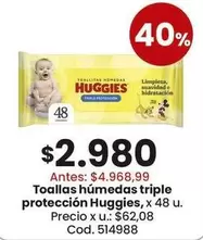 Huggies - Toallas húmedas triple protección