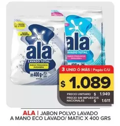 Ala - Jabon Polvo Lavado A Mano Eco Lavado