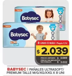 Babysec - Pañales Ultrasoft/Premium