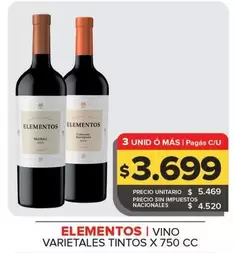 Elementos - Vino Varietales Tintos