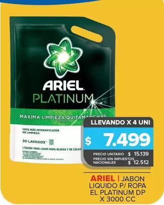 Ariel - Jabon Liquido P/Ropa El Platinum Dp