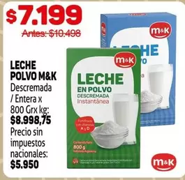 M&K - LECHE POLVO Descremada / Entera