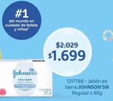 Johnson's - Jabón en barra Regular x 80g
