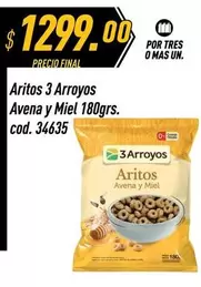 3 Arroyos - Aritos Avena y Miel 180grs. cod. 34635