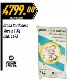 X$ - Grasa Cordobesa Vaca x 1 Kg Cod. 1493