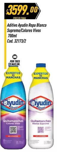 Ayudin - Aditivo Ropa Blanco Supremo/Colores Vivos 700ml Cod. 32173/2