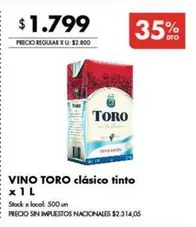 Toro - VINO TORO clásico tinto