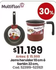 Multiflon - Jarro hervidor 10 cm ó Sartén 22 cm, Cod. 523919-523921
