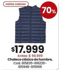 Chaleco clásico de hombre, Cod. 615835-616235-615946-615966
