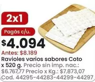 Coto - Ravioles varios sabores