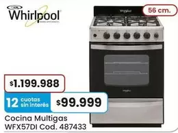 Whirlpool - Cocina Multigas WFX57DI Cod. 487433