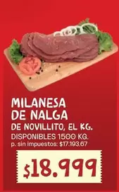 MILANESA DE NALGA DE NOVILLITO