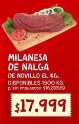 MILANESA DE NALGA DE NOVILLO