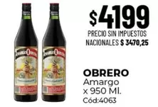 Amargo - OBRERO x 950 Ml. Cód:4063