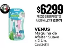 Venus - Maquina de Afeitar Suave x 2 Un. Cód:24511