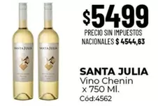 Santa Julia - Vino Chenin x 750 Ml. Cód:4562