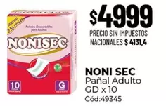 Nonisec - Pañal Adulto GD x 10