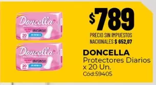 Doncella - Protectores Diarios x 20 Un. Cód:59405