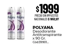 Polyana - Desodorante Antitranspirante x 90 Gr.