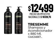 Tresemmé - Shampoo y Acondicionador x 880 Ml. Cód:24667