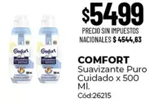 Comfort - Suavizante Puro Cuidado x 500 Ml. Cód:26215