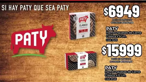 Paty - Hamburguesas de Carne Clásica x 4 Un.