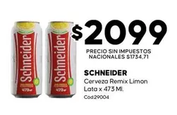 Schneider - Cerveza Remix Limon Lata x 473 Ml. Cod:29004