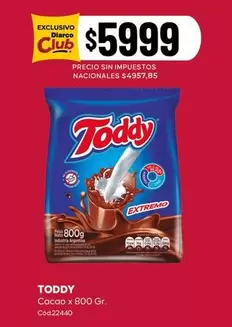 Toddy - Cacao x 800 Gr.