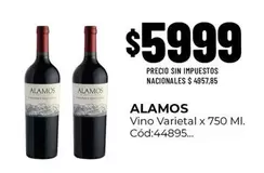 Alamos - Vino Varietal x 750 Ml. Cód:44895