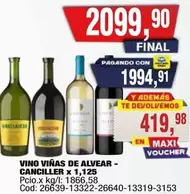 Canciller - VINO VI0AS DE ALVEAR - C0ANCILLER x 1.125