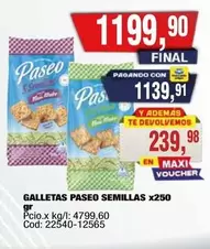 Paseo - GALLETAS SEMILLAS x250