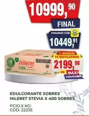 Hileret - EDULCORANTE SOBRES HILERET STEVIA X 400 SOBRES