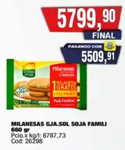 MILANESAS GJA.SOL SOJA