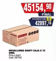 Barfy - MEDALLONES CAJA X 72 UNID.