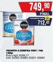 Gran Compra - YOGURTH G.COMPRA FRUT / VAI 120gr
