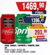Coca cola - GAS. COCA / SPRITE / FANTA 354 CC