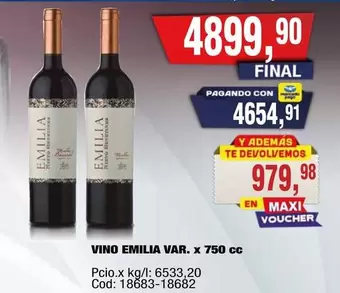 Emilia - VINO EMILIA VAR. x 750 cc